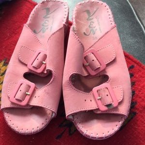 Yen pink suede sandals, 38, 8